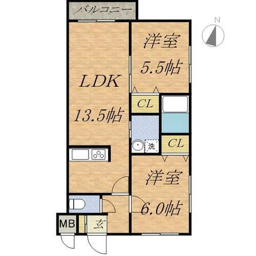 北海道札幌市北区北二十一条西６丁目 北２４条駅 2LDK マンション 賃貸物件詳細