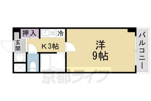 京都府京都市山科区小山北溝町 四宮駅 1K マンション 賃貸物件詳細