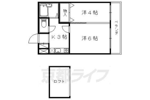 京都府京都市山科区大塚檀ノ浦 椥辻駅 2K マンション 賃貸物件詳細