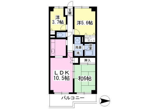 エトワール石川壱番館 4階 3LDK 賃貸物件詳細