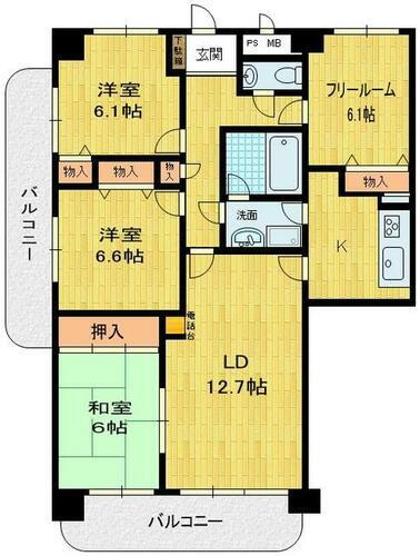 香川県高松市上福岡町 花園駅 3SLDK マンション 賃貸物件詳細