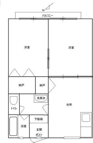 茨城県小美玉市中延 2DK アパート 賃貸物件詳細