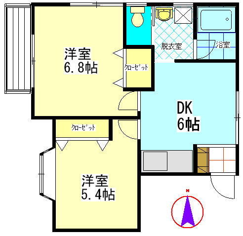 ブラッサム 2階 2DK 賃貸物件詳細