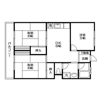  【３ＤＫ】専有面積５８．５９平米・６帖のお部屋が２部屋ございます！　東京電力×公営水道×プロパンガス