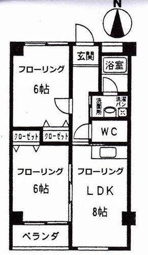 コーポラス伏見 2階 2LDK 賃貸物件詳細