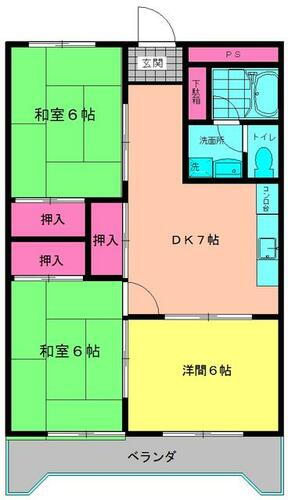コーポハカマタ 2階 3DK 賃貸物件詳細