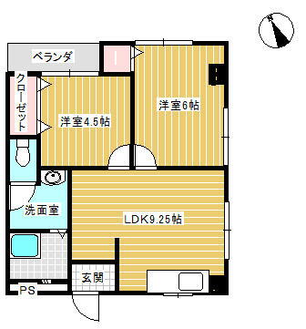 第二古田マンションＢ棟 1階 2LDK 賃貸物件詳細