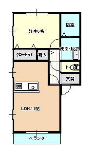 岩手県北上市上野町３丁目 1LDK アパート 賃貸物件詳細