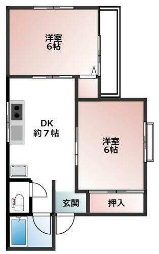 千葉県市川市大野町３丁目 市川大野駅 2DK アパート 賃貸物件詳細