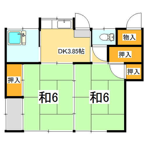 宮城県仙台市太白区中田１丁目 南仙台駅 2K アパート 賃貸物件詳細