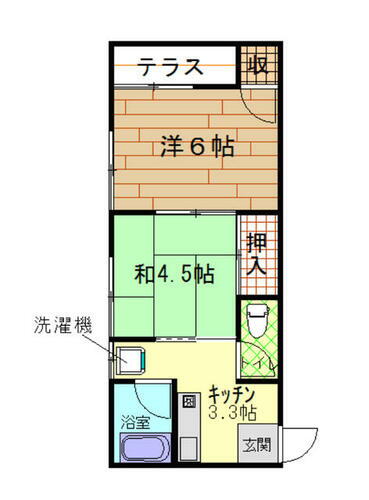 熊本県熊本市北区龍田１丁目 2K アパート 賃貸物件詳細