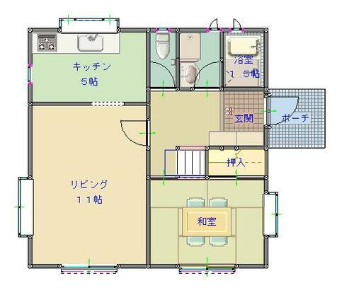 バリオ竜王Ａ棟 2階建