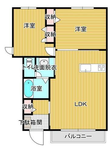 エルブランシェ 2階 2LDK 賃貸物件詳細