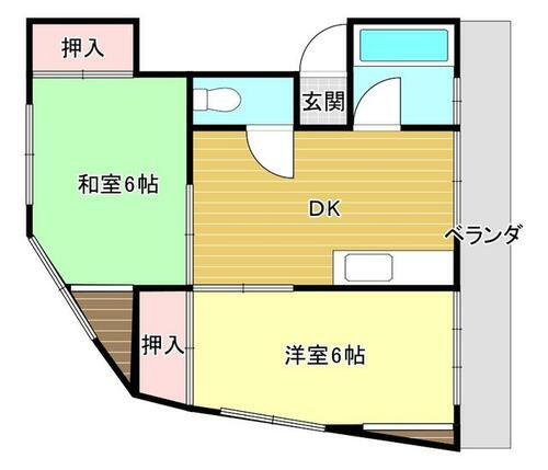 田辺ビル 2階 2DK 賃貸物件詳細