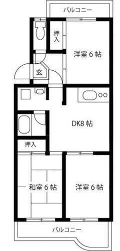 神奈川県相模原市中央区中央５丁目 相模原駅 3DK マンション 賃貸物件詳細