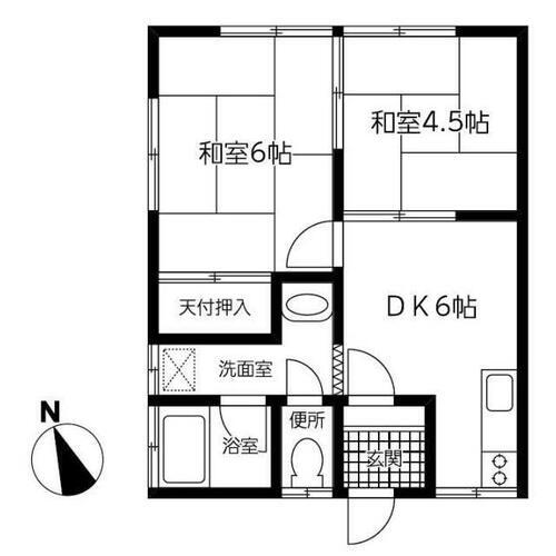 ハイツヴィレッヂ 2階 2DK 賃貸物件詳細