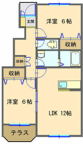 群馬県みどり市笠懸町鹿 2LDK アパート 賃貸物件詳細