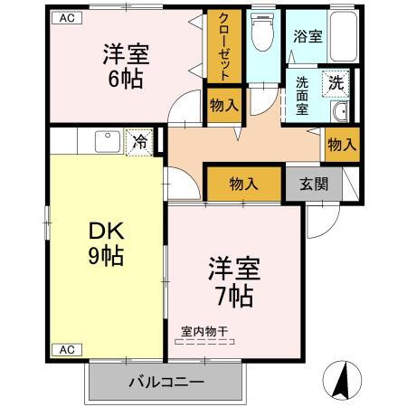 香川県丸亀市郡家町 2DK アパート 賃貸物件詳細