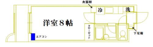 スカイハイム稲荷 2階 1K 賃貸物件詳細