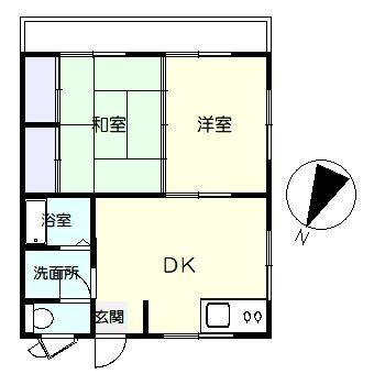 宮城県登米市迫町佐沼字北散田 2DK アパート 賃貸物件詳細