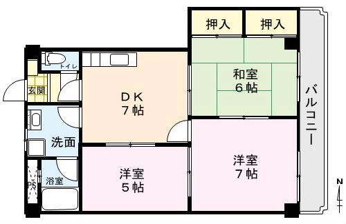 岡山県岡山市北区奥田２丁目 大元駅 3DK マンション 賃貸物件詳細