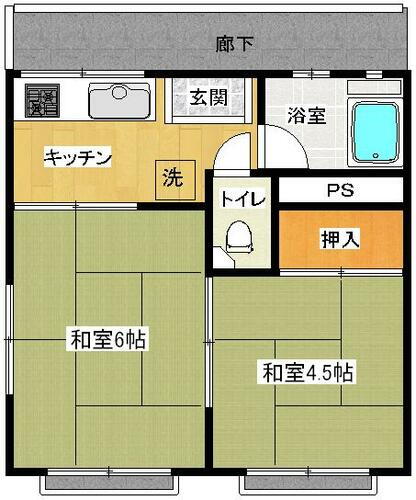 コーポクローバー 1階 2K 賃貸物件詳細