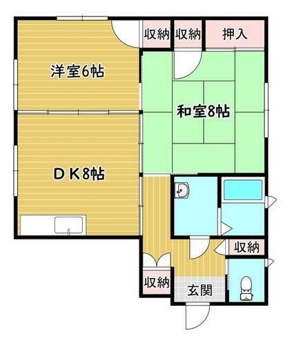 福岡県北九州市小倉南区湯川新町２丁目 安部山公園駅 2DK アパート 賃貸物件詳細