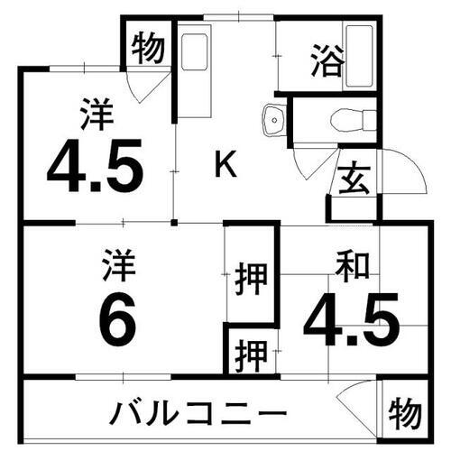 コスモタウン１番館 3階 3DK 賃貸物件詳細