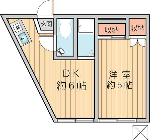 神奈川県川崎市多摩区菅馬場２丁目 稲田堤駅 1DK アパート 賃貸物件詳細