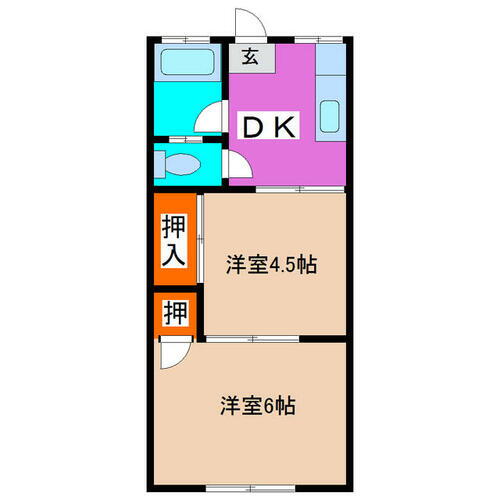 熊本県熊本市東区健軍本町 2DK アパート 賃貸物件詳細