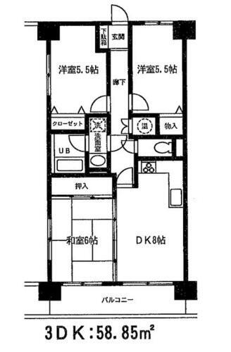 宮城県仙台市青葉区台原３丁目 台原駅 3DK マンション 賃貸物件詳細