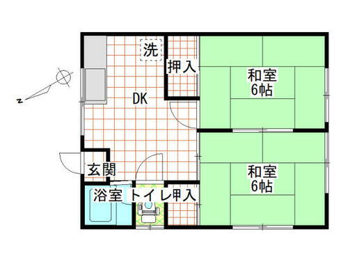 埼玉県上尾市井戸木３丁目 桶川駅 2DK アパート 賃貸物件詳細