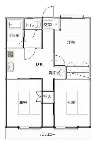 福島県いわき市内郷御台境町六反田 いわき駅 3DK アパート 賃貸物件詳細
