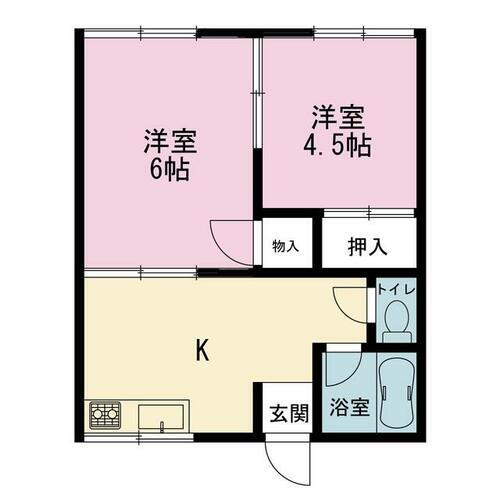 神奈川県横須賀市久里浜２丁目 京急久里浜駅 2K アパート 賃貸物件詳細