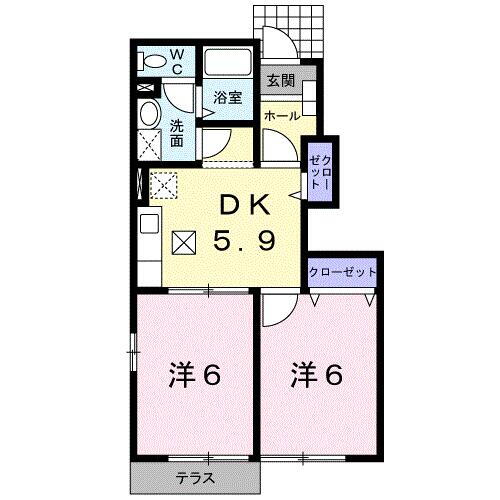 福岡県直方市大字頓野 2K アパート 賃貸物件詳細