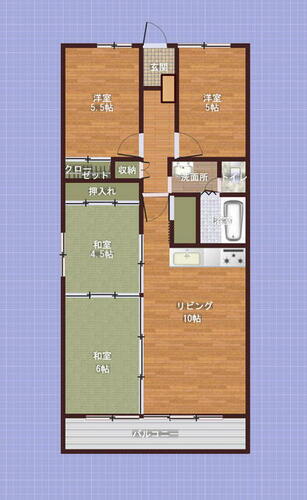 トーカンマンション健軍東壱番館 9階 4LDK 賃貸物件詳細