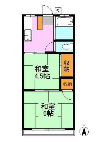 埼玉県新座市野寺２丁目 ひばりヶ丘駅 2K アパート 賃貸物件詳細