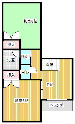 宮城県登米市迫町佐沼字八幡１丁目 2DK アパート 賃貸物件詳細
