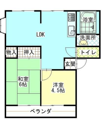 サンビレッジＮ　Ｂ棟 1階 2LDK 賃貸物件詳細