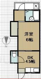コーポ前田 2階 1DK 賃貸物件詳細