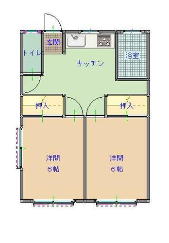 千葉県木更津市清見台南１丁目 2DK アパート 賃貸物件詳細