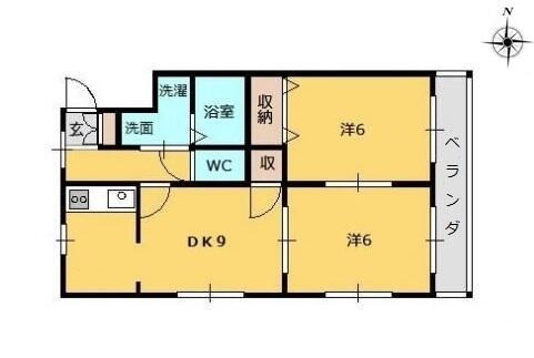山形県山形市南館３丁目 2DK アパート 賃貸物件詳細