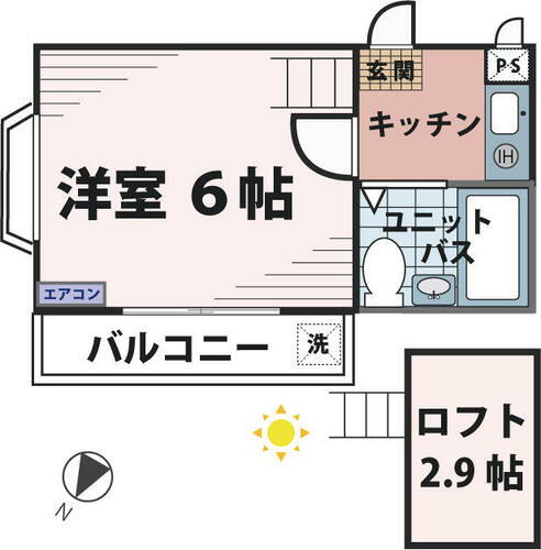 埼玉県坂戸市芦山町 北坂戸駅 1K アパート 賃貸物件詳細