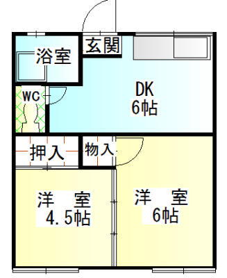 大迫アパート 2階 2DK 賃貸物件詳細