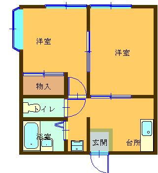 ナカタハイム 2階 2DK 賃貸物件詳細