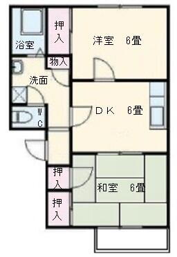 神奈川県海老名市国分南１丁目 海老名駅 2DK アパート 賃貸物件詳細