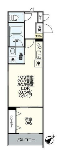 アルバーノ愛宕 3階 1LDK 賃貸物件詳細