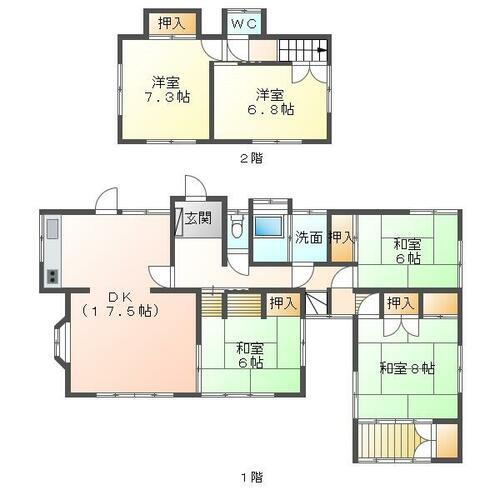 岐阜県各務原市鵜沼山崎町７丁目 鵜沼駅 5LDK 一戸建て 賃貸物件詳細