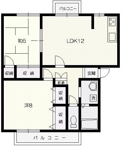 セジュール木曽Ⅱ 2階 2LDK 賃貸物件詳細