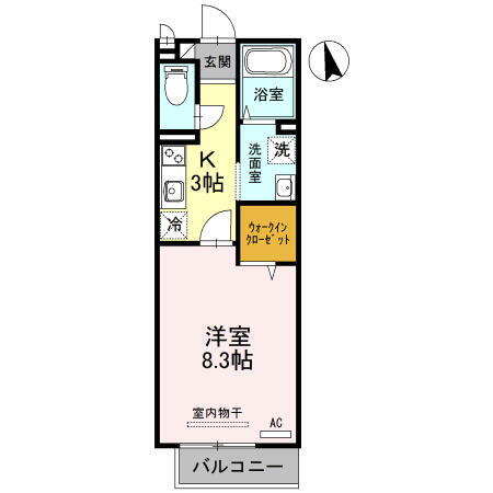 スタシオン東野・アクシスＡ棟 2階 1K 賃貸物件詳細